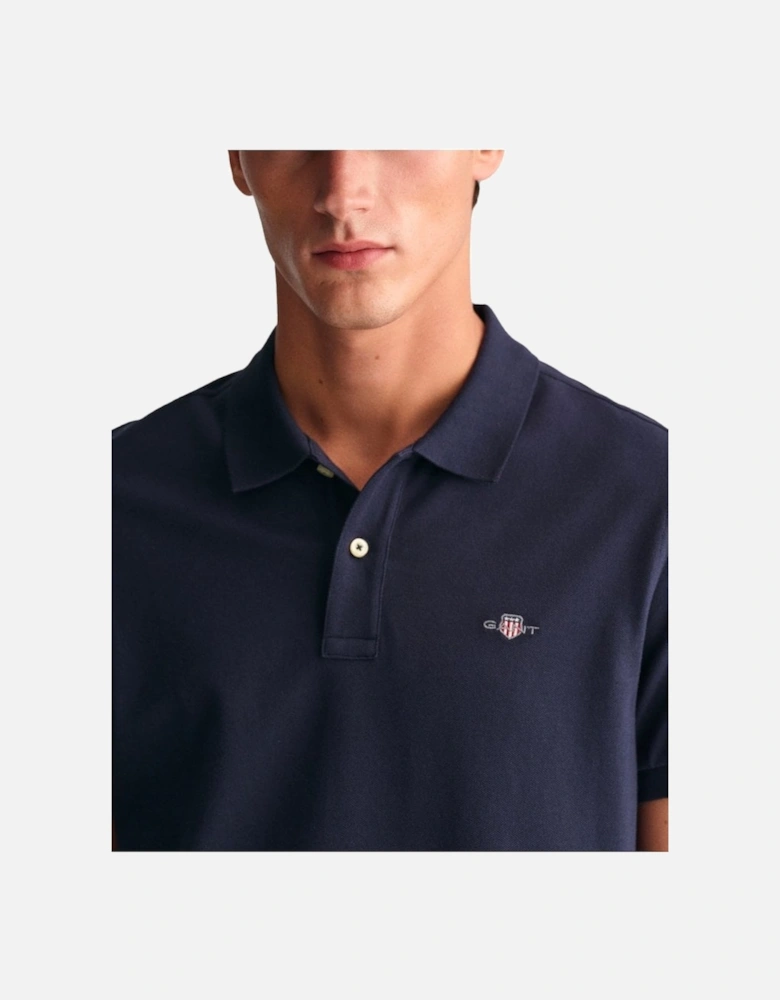 Regular Fit Ss Pique Polo Evening Blue