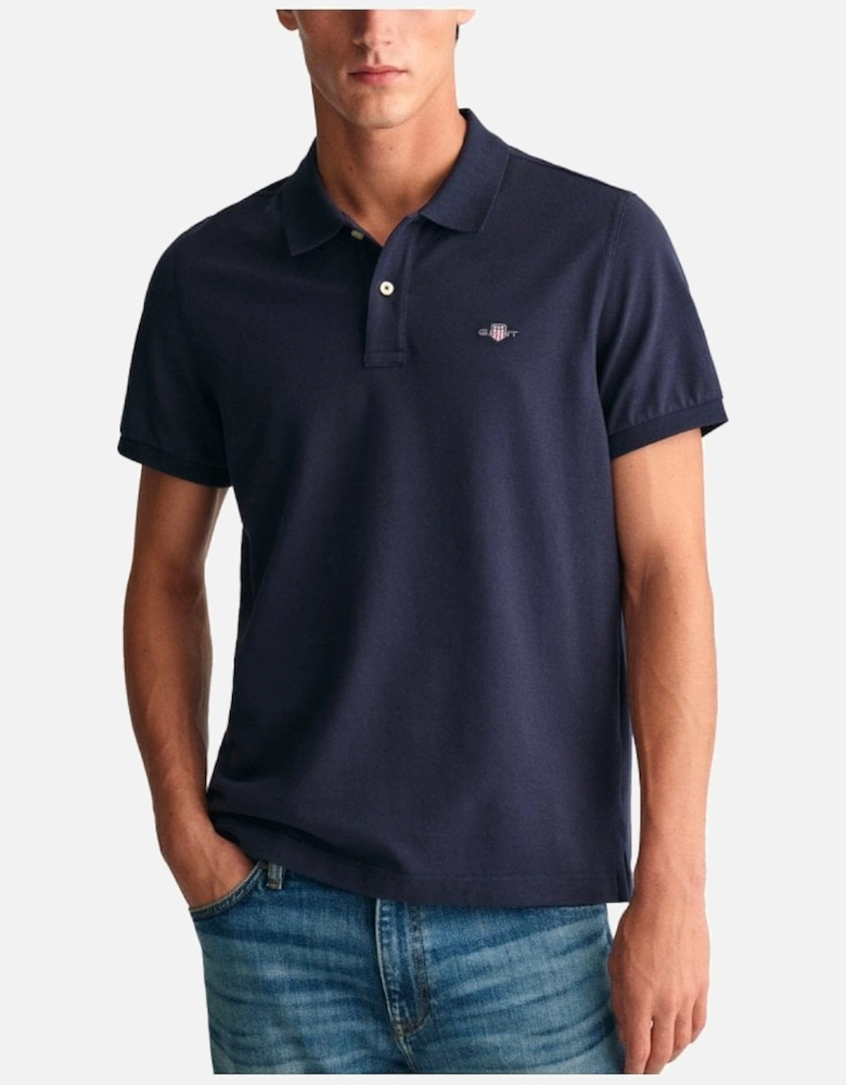 Regular Fit Ss Pique Polo Evening Blue