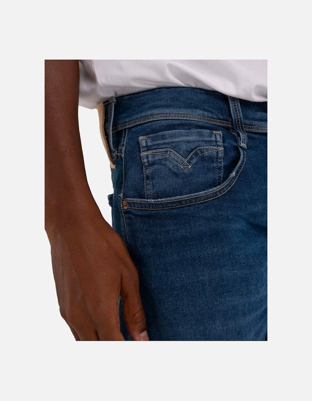 Replay Men's Blue Hyperflex Premium Stretch Denim Slim Fit Jean Anbass 007 - : 32/32 32W 32L