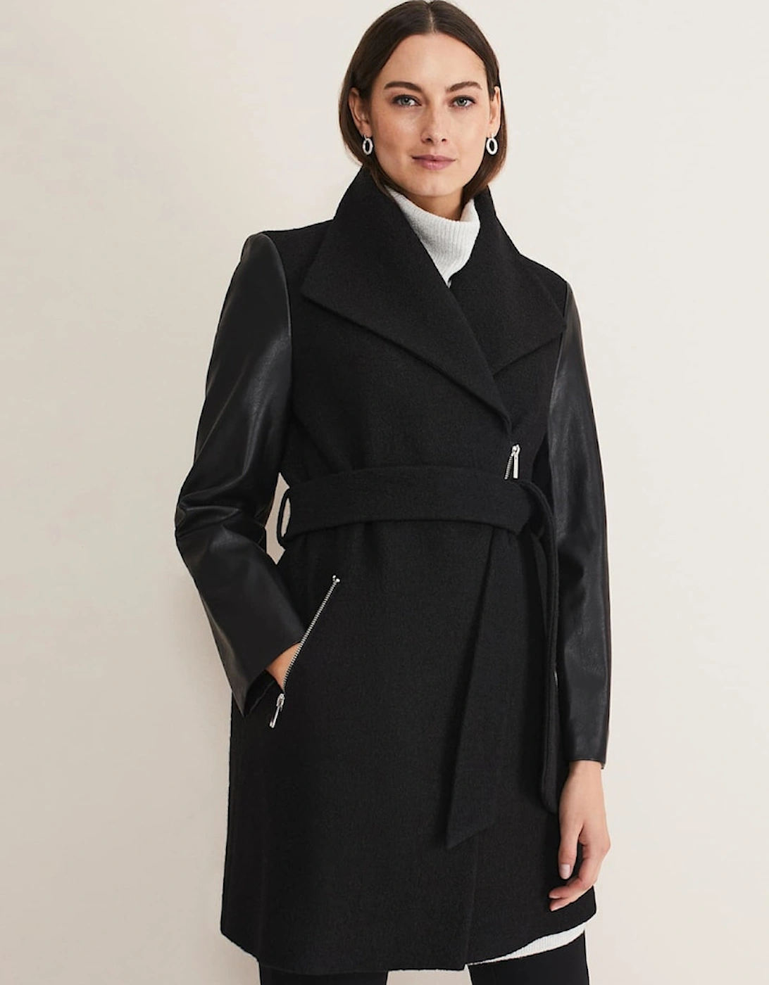 Tori Wool Contrast Sleeve Coat, 9 of 8