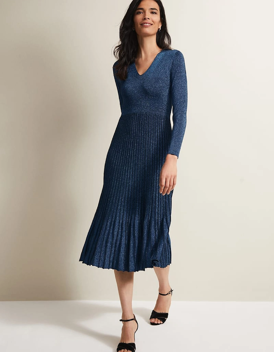 Jessamin Shimmer Knitted Midi Dress, 7 of 6