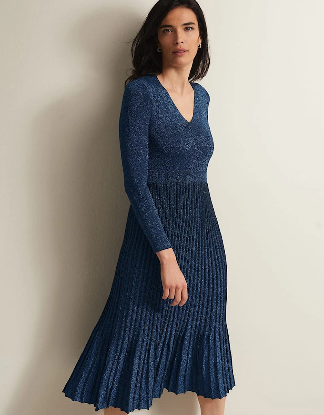 Jessamin Shimmer Knitted Midi Dress