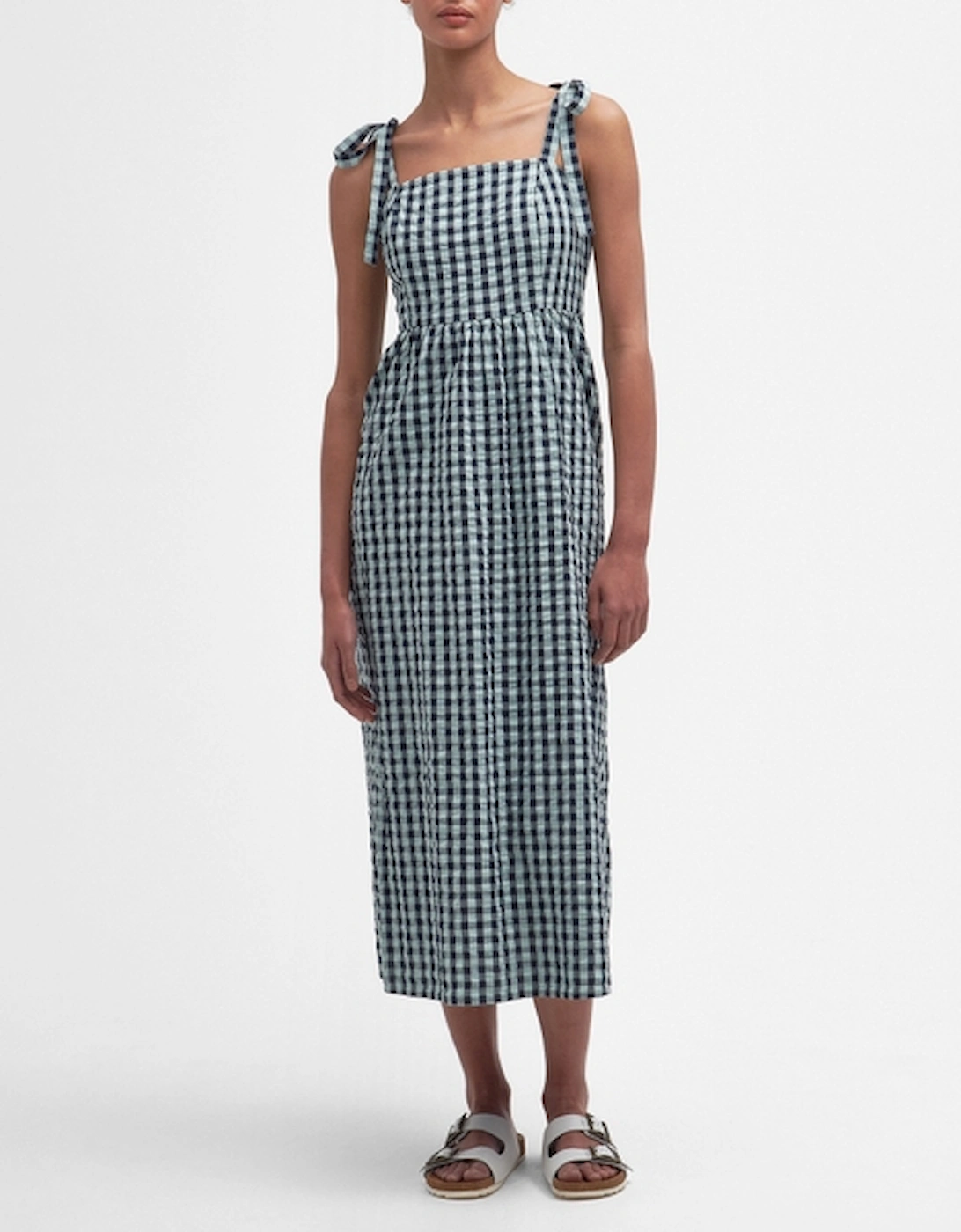 Abigail Gingham Cotton-Seersucker Midi Dress, 2 of 1