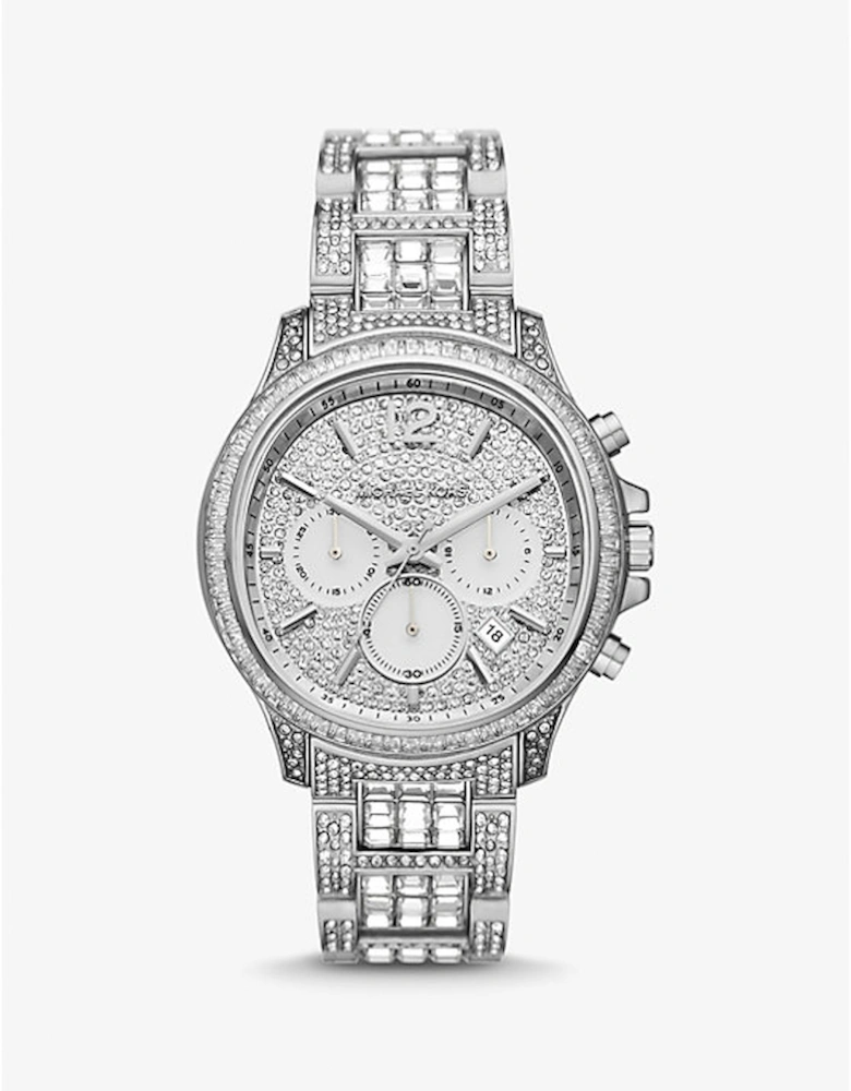 Limited-Edition Oversized Sage Pavé Silver-Tone Watch