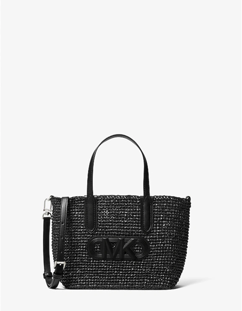 Eliza Extra-Small Empire Logo Straw Tote Bag