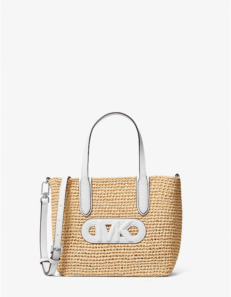 Eliza Extra-Small Empire Logo Straw Tote Bag