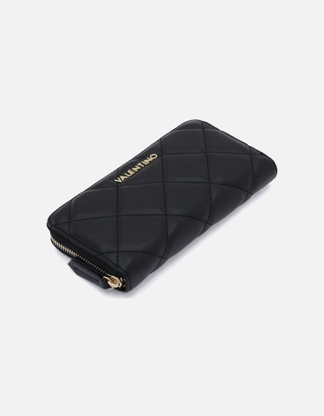 Ocarina Quilted Flap Zip Long Black Purse, 4 of 3
