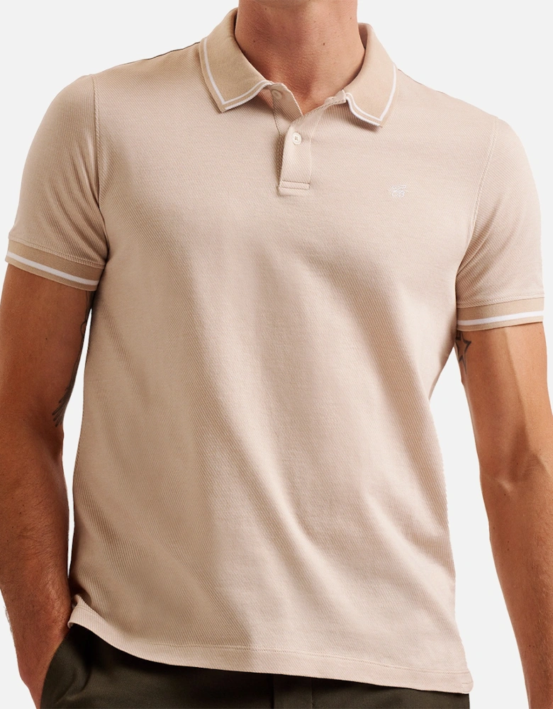 Mens Helta Slim Fit Polo (Taupe)