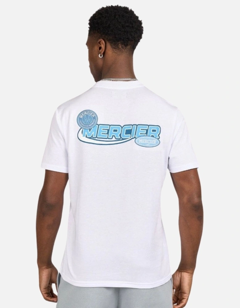 Racer T-Shirt - White / Light Blue