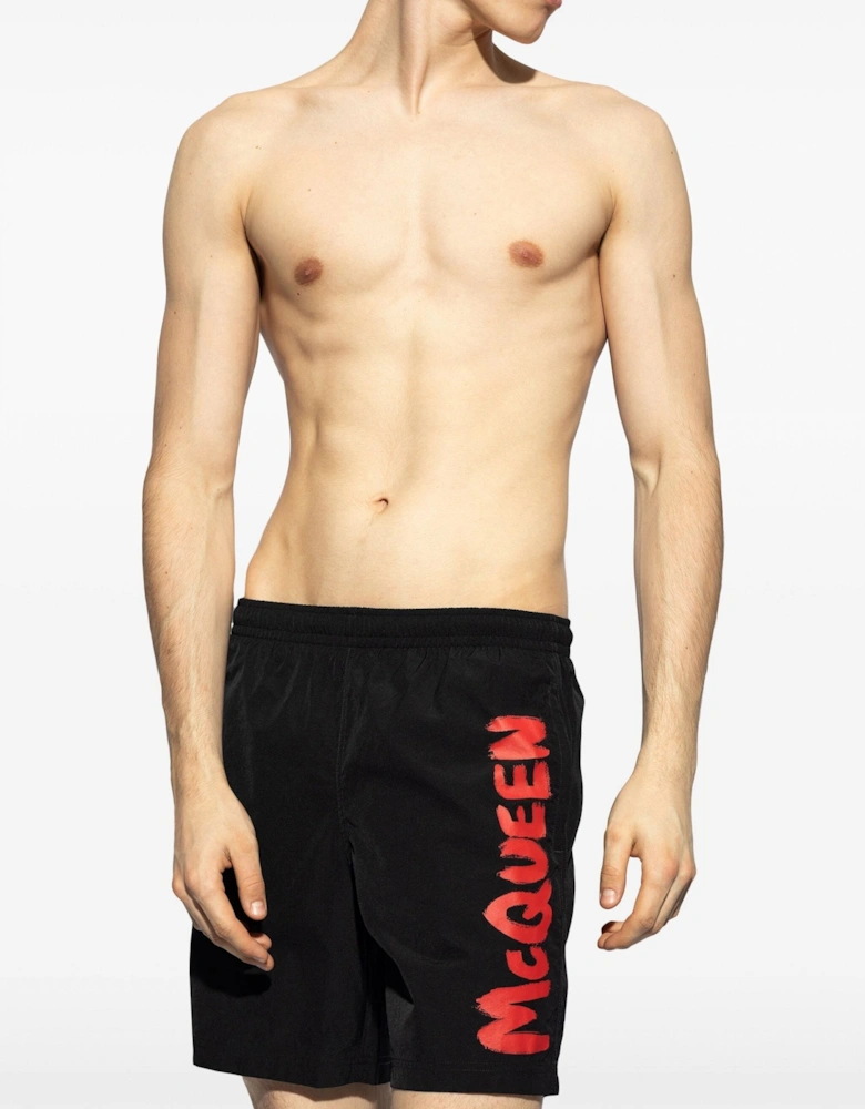 McQueen Graffiti Swimshorts Black