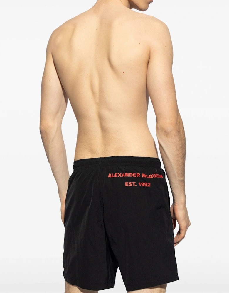 McQueen Graffiti Swimshorts Black