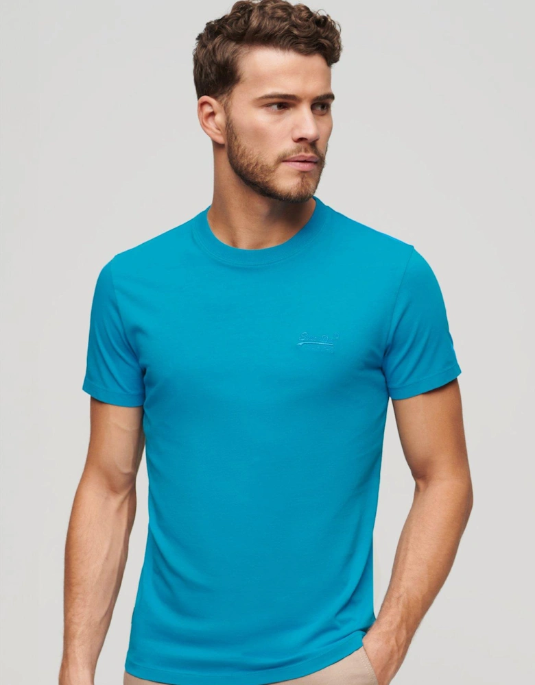 Essential Embroidered Logo Neon T-shirt - Bright Blue