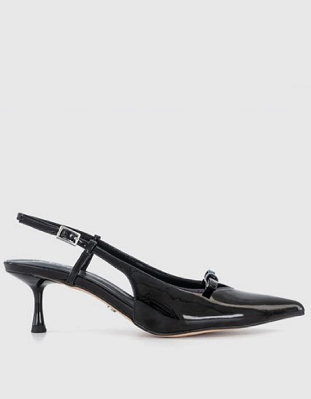 Marina Bow Detail Sling Back Court Shoes - Black, 6 of 5