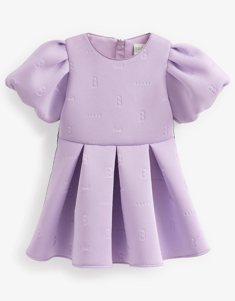 Baker By Toddler Girls Embossed Scuba Dress - Lilac