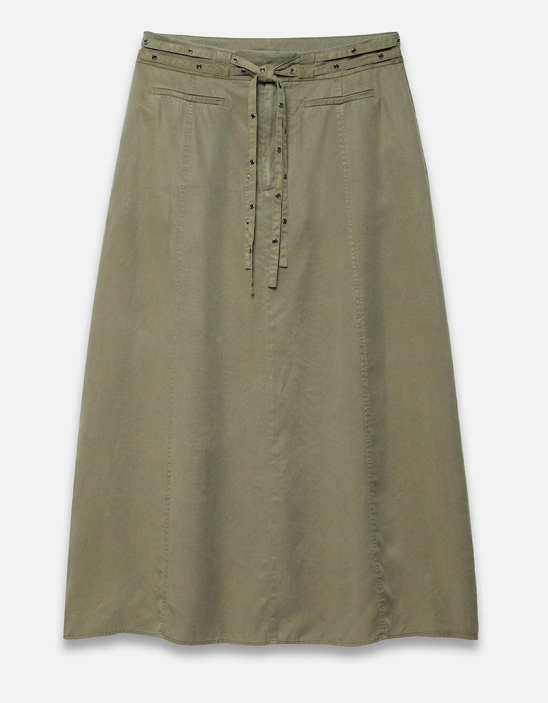 Khaki Cotton Midi Skirt, 2 of 1