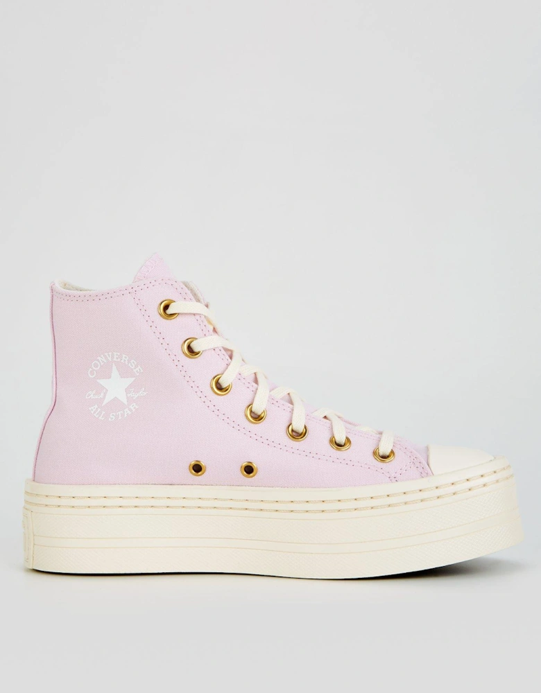Womens Modern Lift Crafted Color High Tops Trainers - Lilac