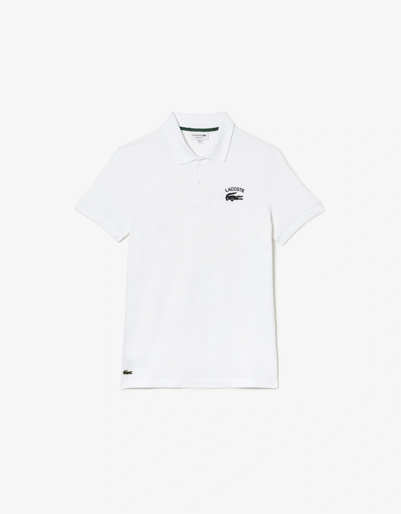 Mens Branded Stretch Cotton Polo Shirt - Regular Fit Branded Stretch Cotton Polo Shirt