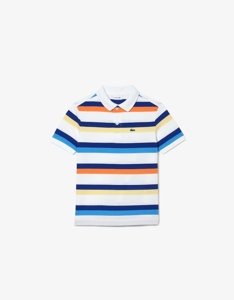Juniors Striped Pique Polo Shirt
