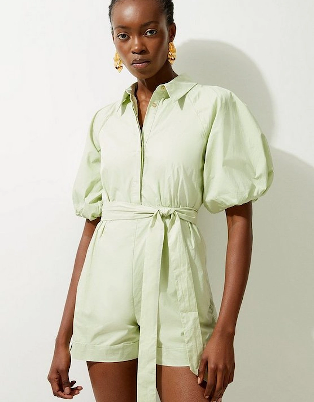 Cotton Pleated Woven Playsuit, 4 of 3
