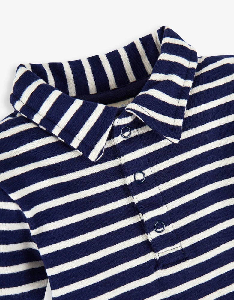 Boys Breton Polo Shirt Body - Navy
