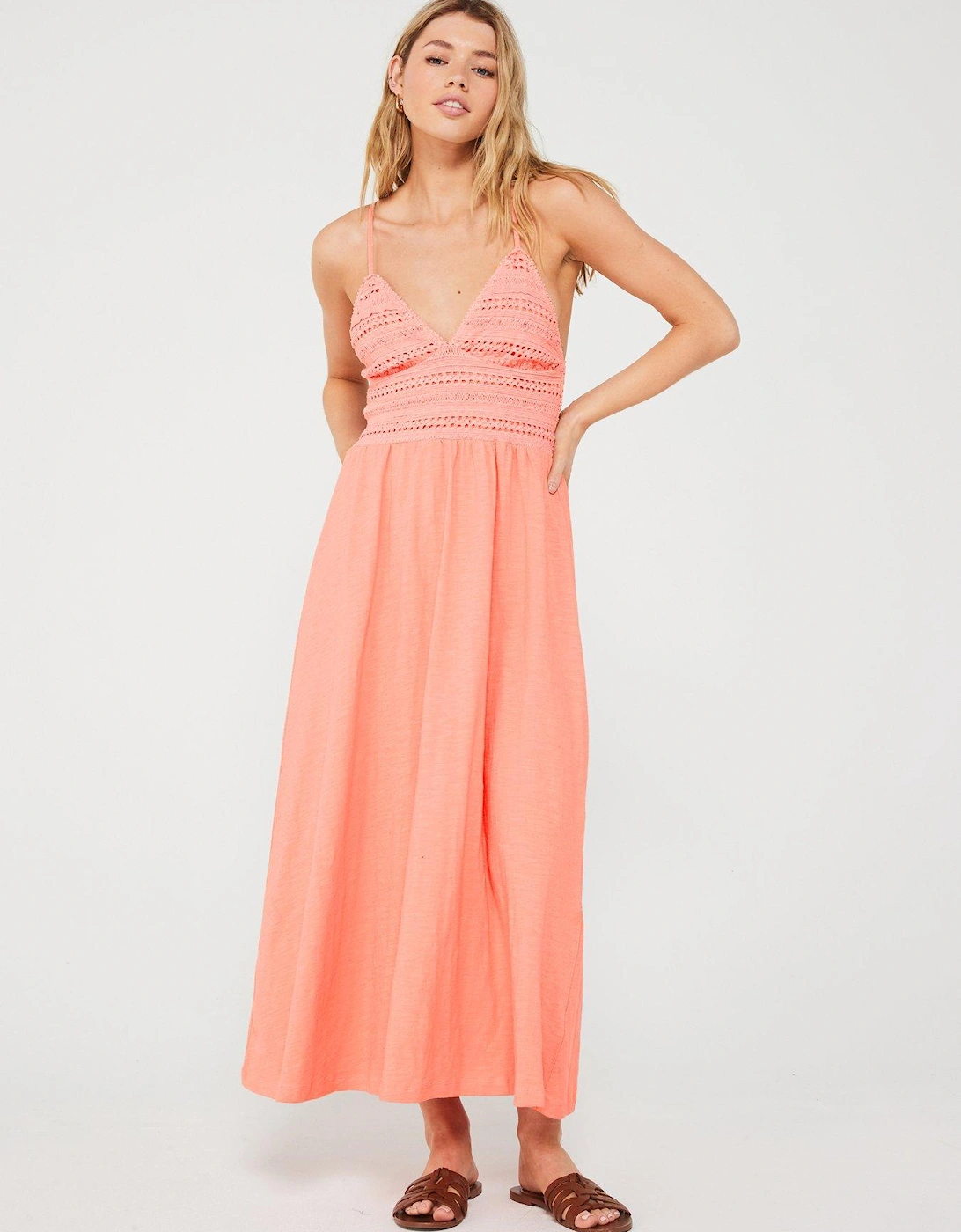 Jersey Lace Maxi Dress - Pink, 2 of 1