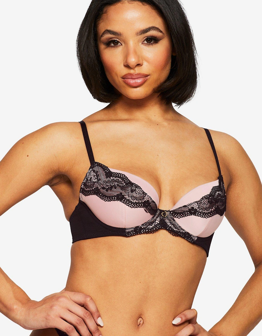 Infatuation Padded Plunge Blush/Black 32A-44H, 2 of 1