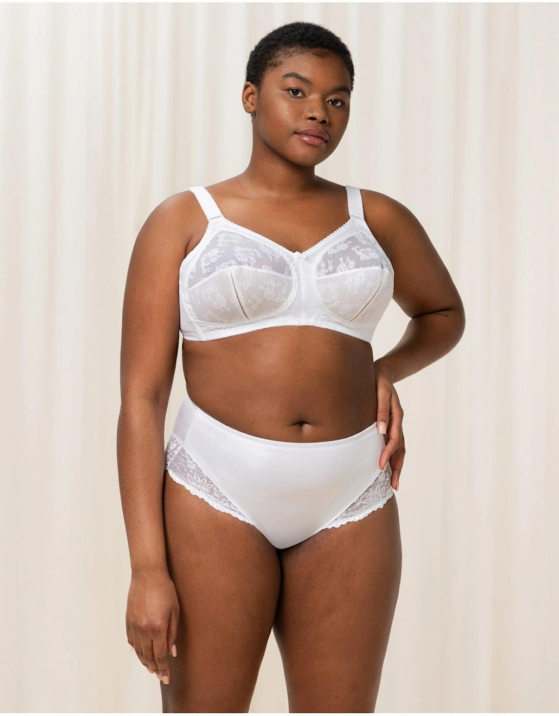 Doreen Non Wired Support Bra - White