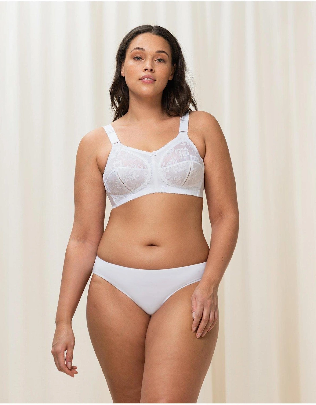 Doreen Non Wired Support Bra - White