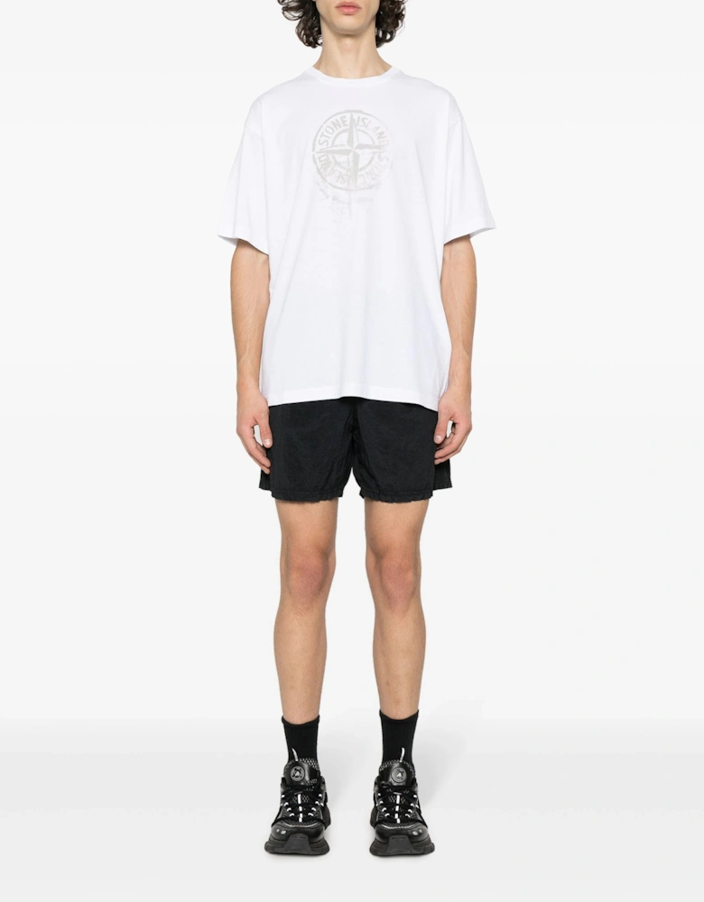 Reflective One Compass Print Logo T-Shirt in White