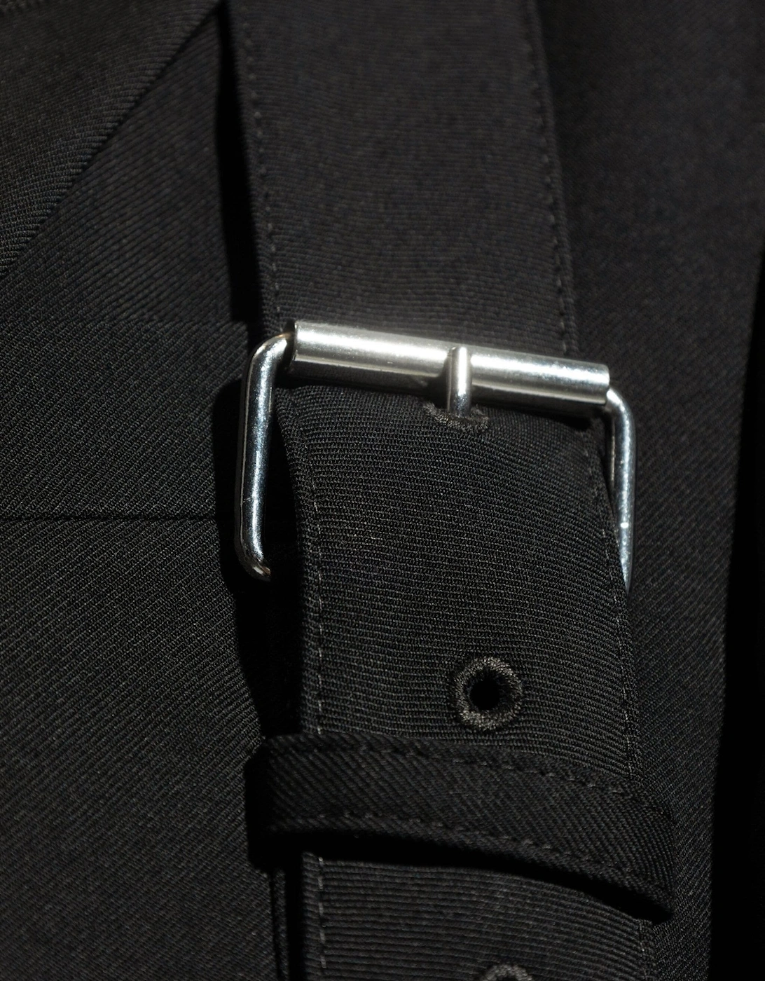 Wool Gabardine Harness Jacket Black