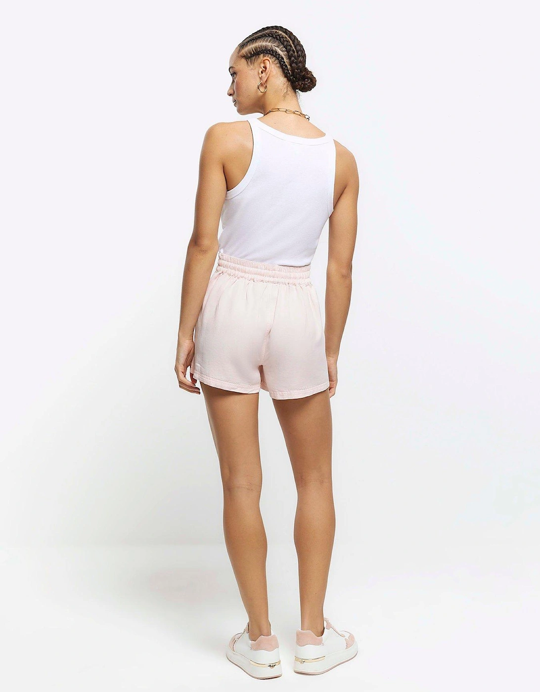 Relaxed Lyocell Shorts - Light Pink