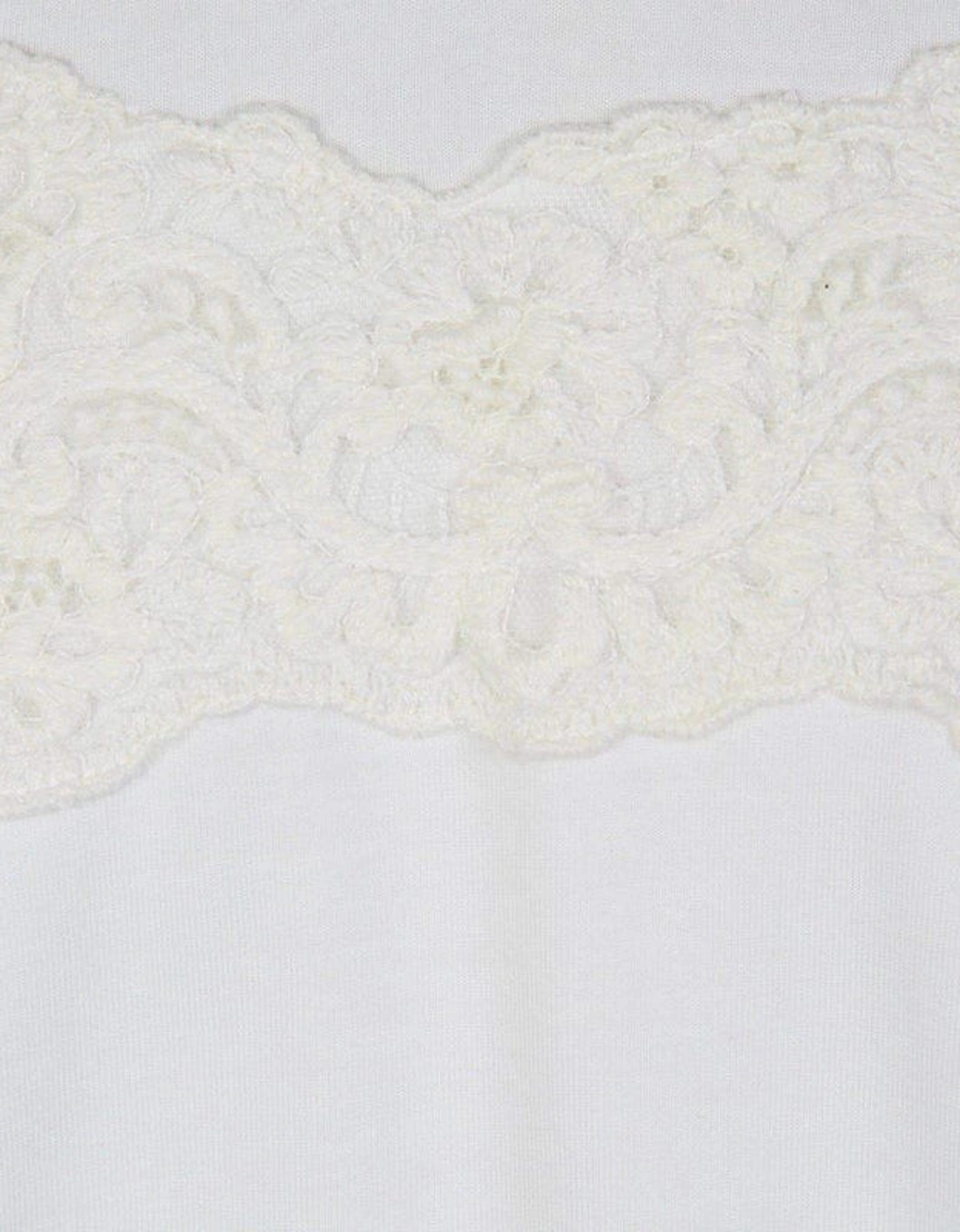 Cream T-Shirt with Lace Detail