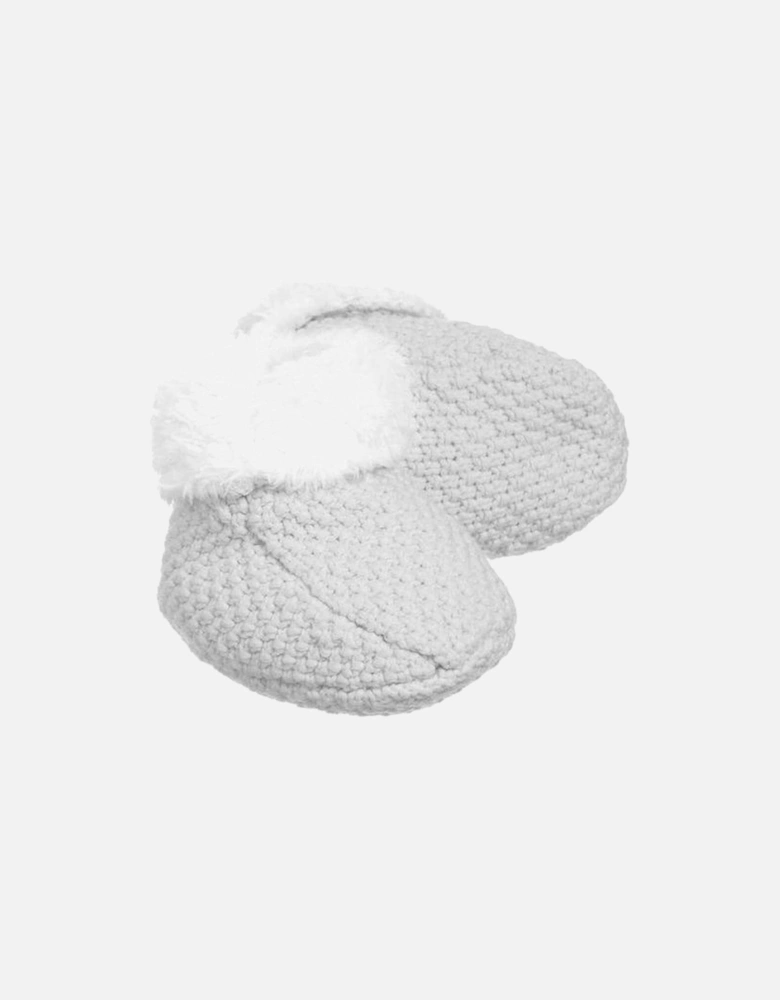 Soft Grey Knitted Baby Booties