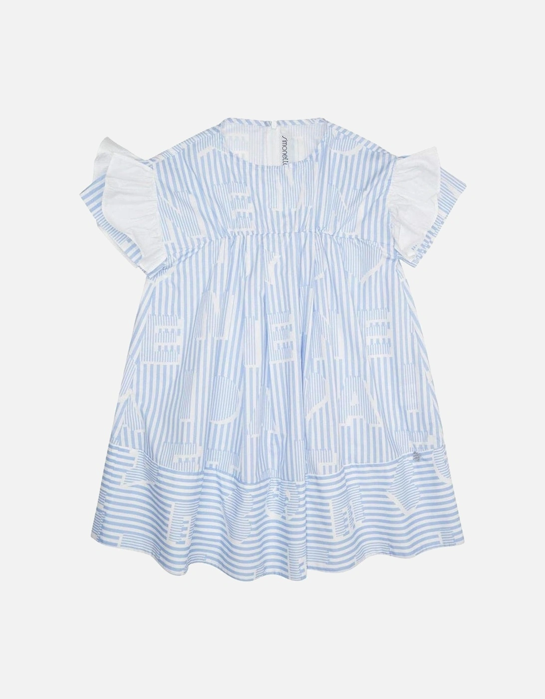 Girls Blue Striped Dress, 3 of 2