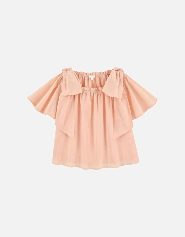 Peach Dress With Bows