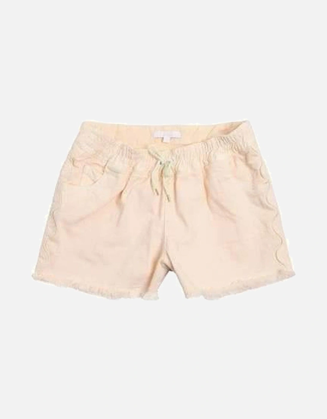 Girls Peach Denim Shorts, 3 of 2