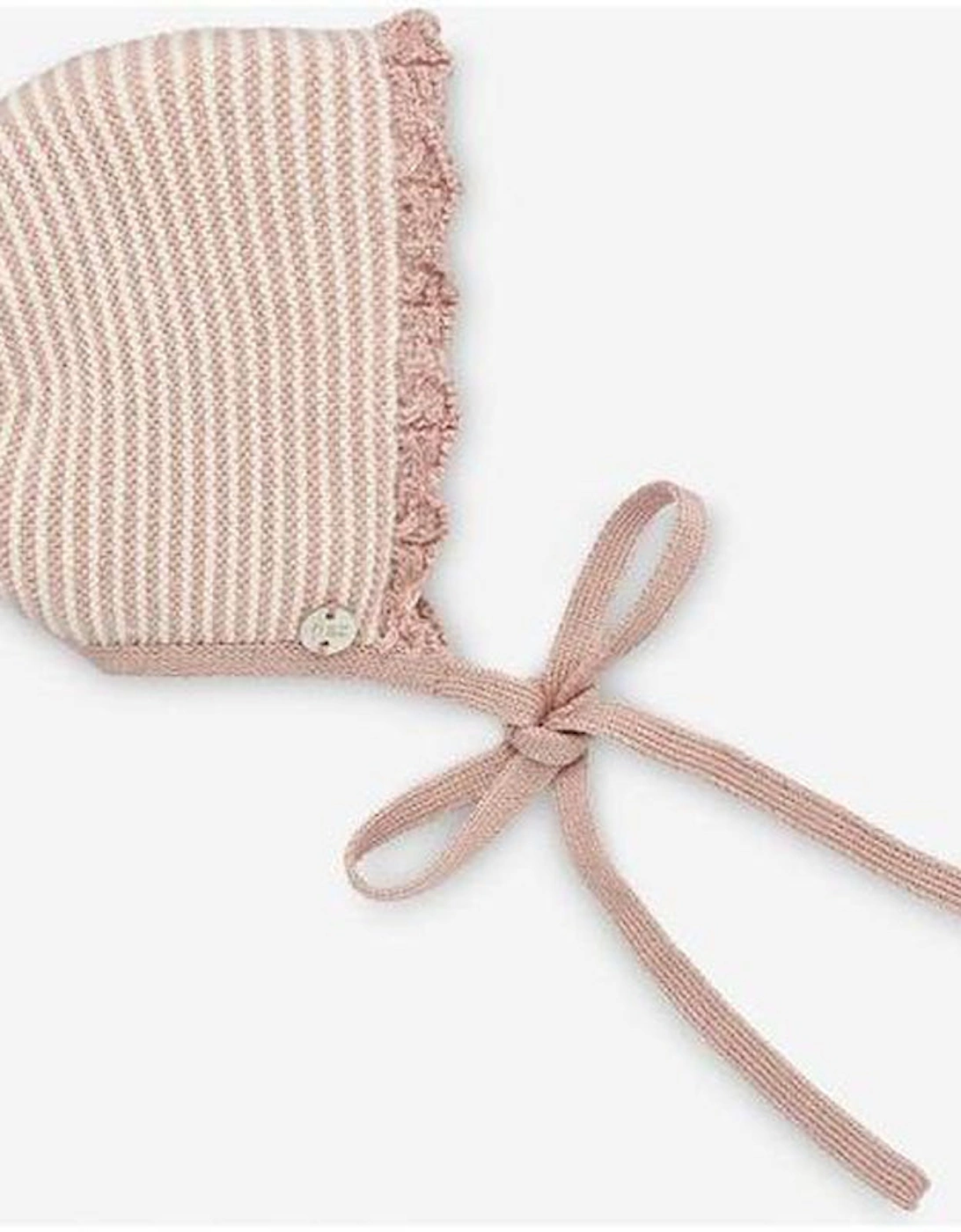 Baby Girls Mist Pink/Cream Aurora Knit Bonnet, 2 of 1