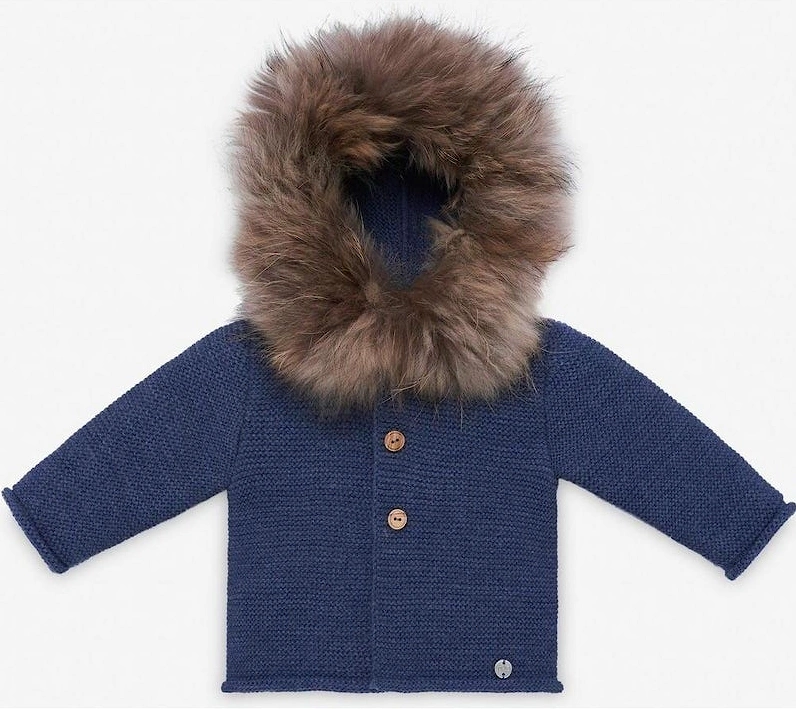 Baby Boys Blue 'Orion' Knit Coat, 3 of 2