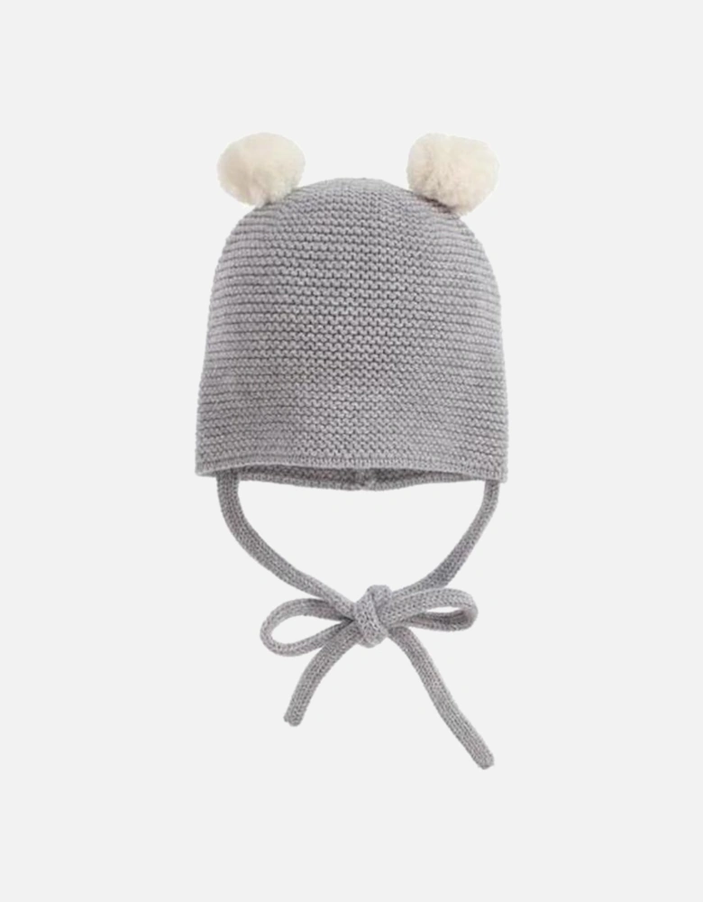 Grey 'Polar' Pom Pom Hat