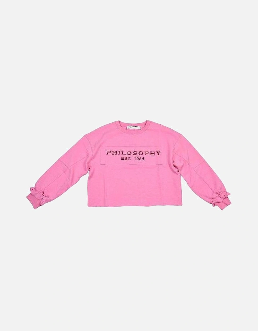 Girls Fuchsia Pink Sweatshirt, 4 of 3
