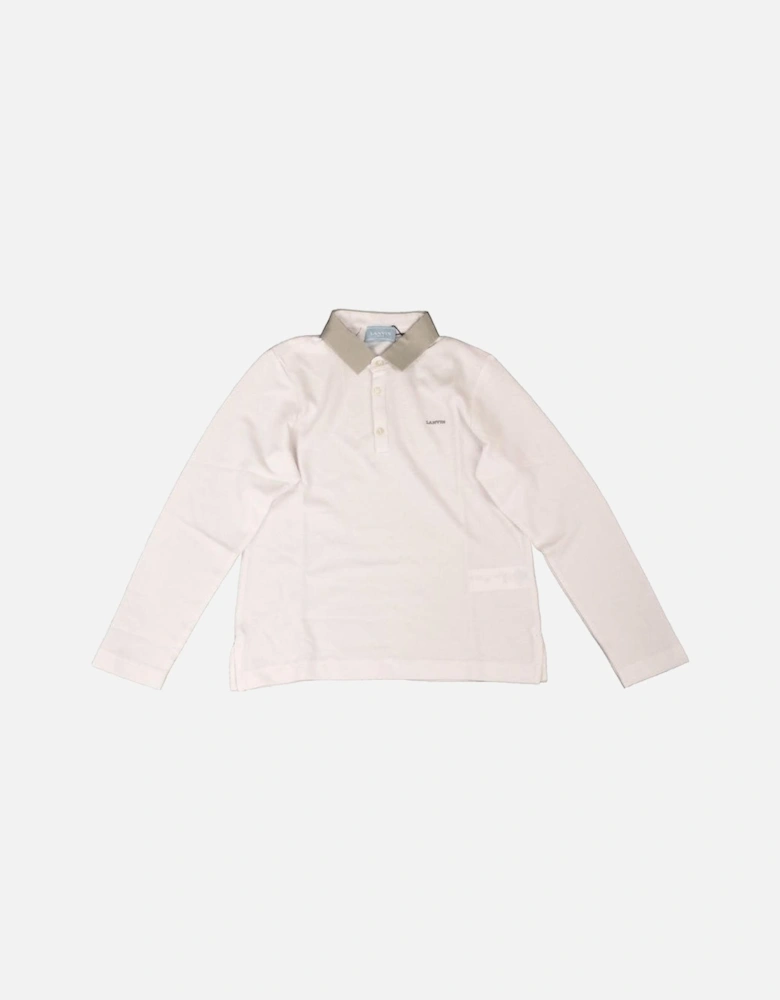 Boys White/ Grey Polo Shirt