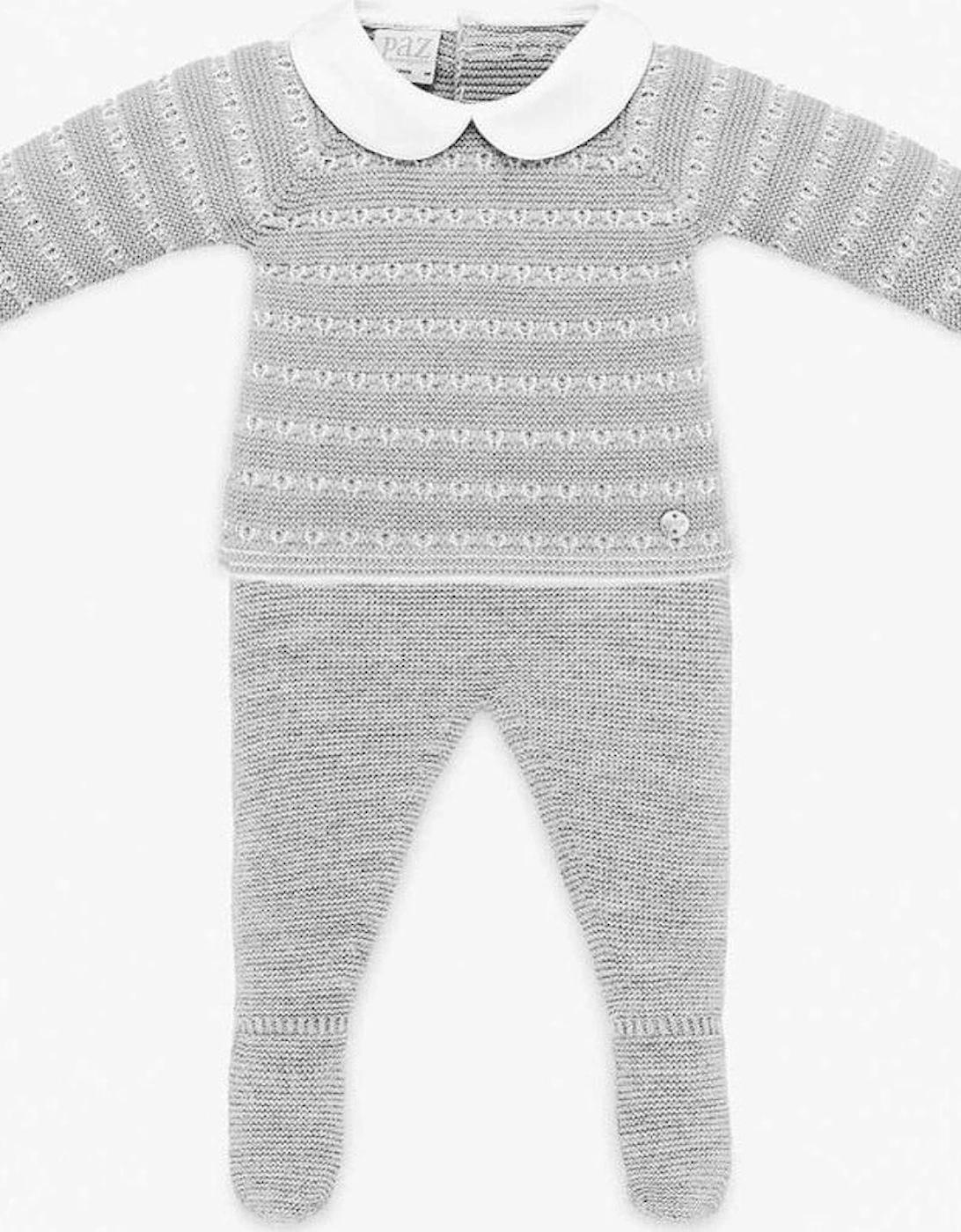 Boys Pale Grey 'Saturno' Knitted Set, 6 of 5