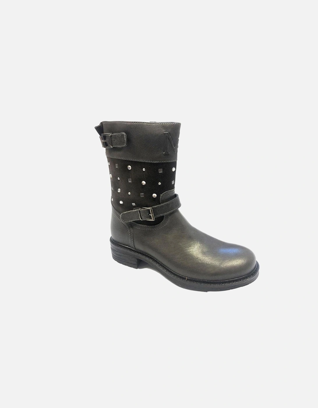 Grey Stud Military Boot, 3 of 2