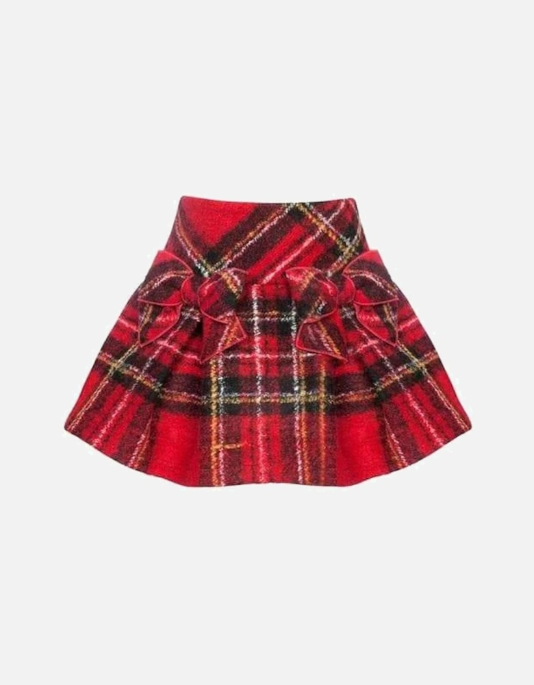 Girls Red Tartan Skirt