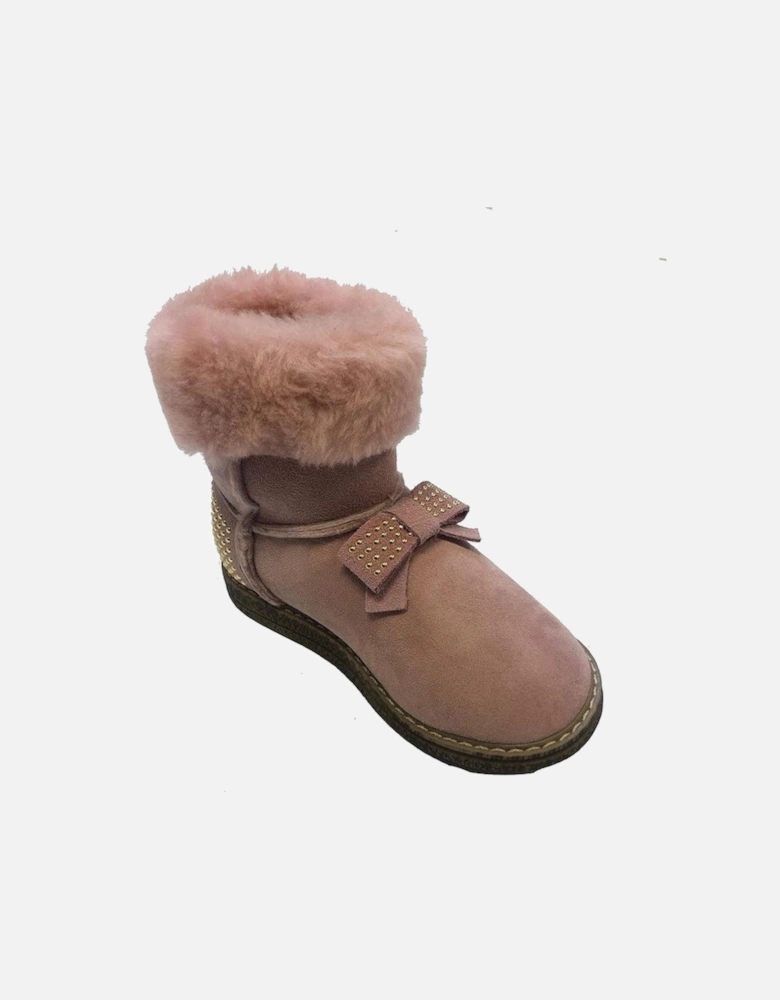 Pink Faux Fur Boots