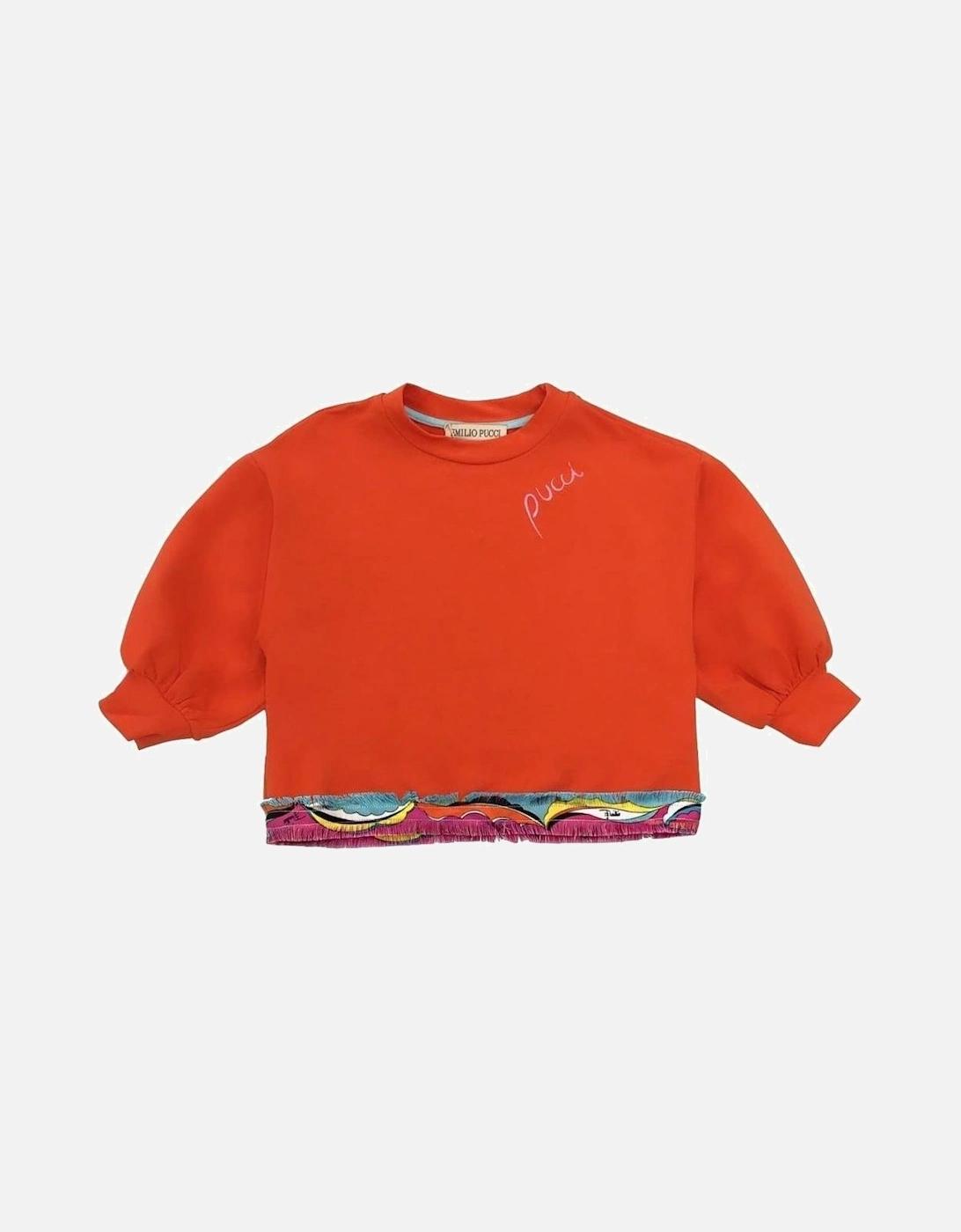 Girls Orange Sweatshirt, 2 of 1