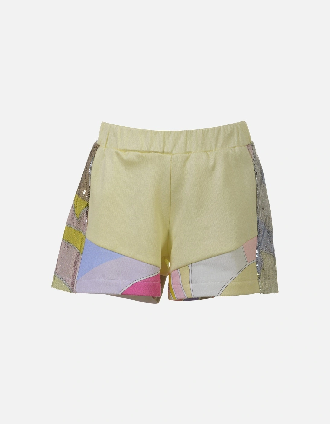 Girls Yellow Multi Sequinned Shorts, 3 of 2