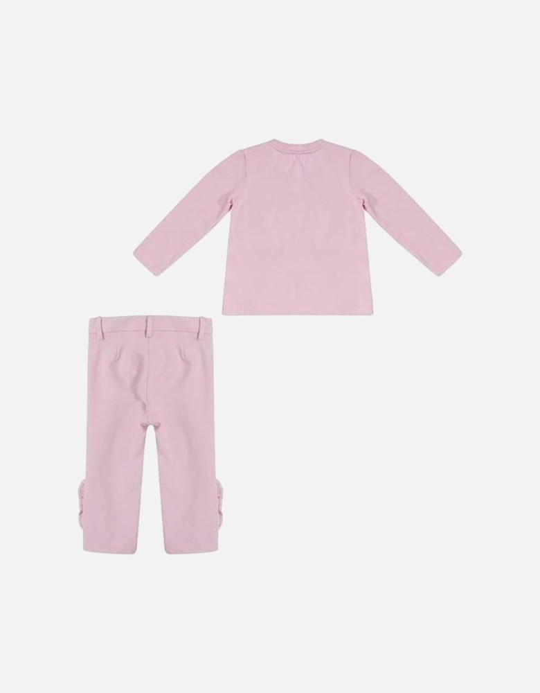 Girls Pink Ruffle Trouser Set