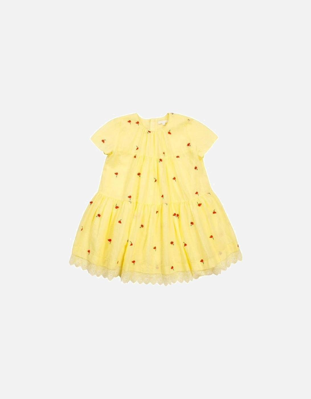 Girls Lemon Poppy Tier Dress, 3 of 2