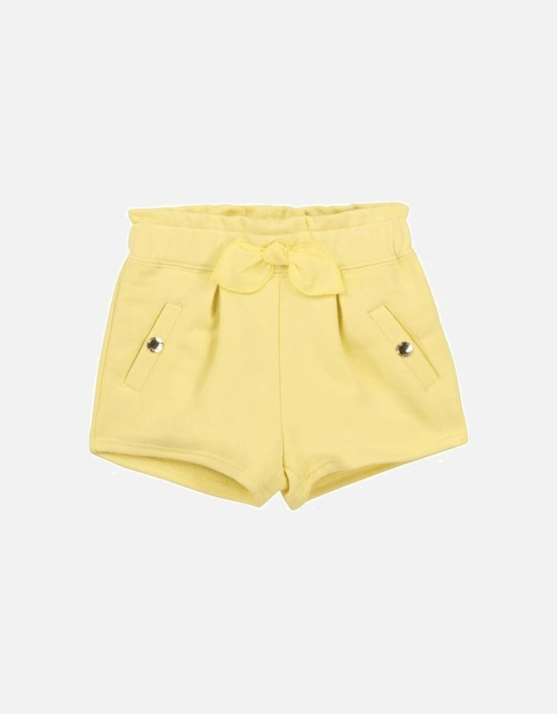 Girls Yellow Bow Shorts